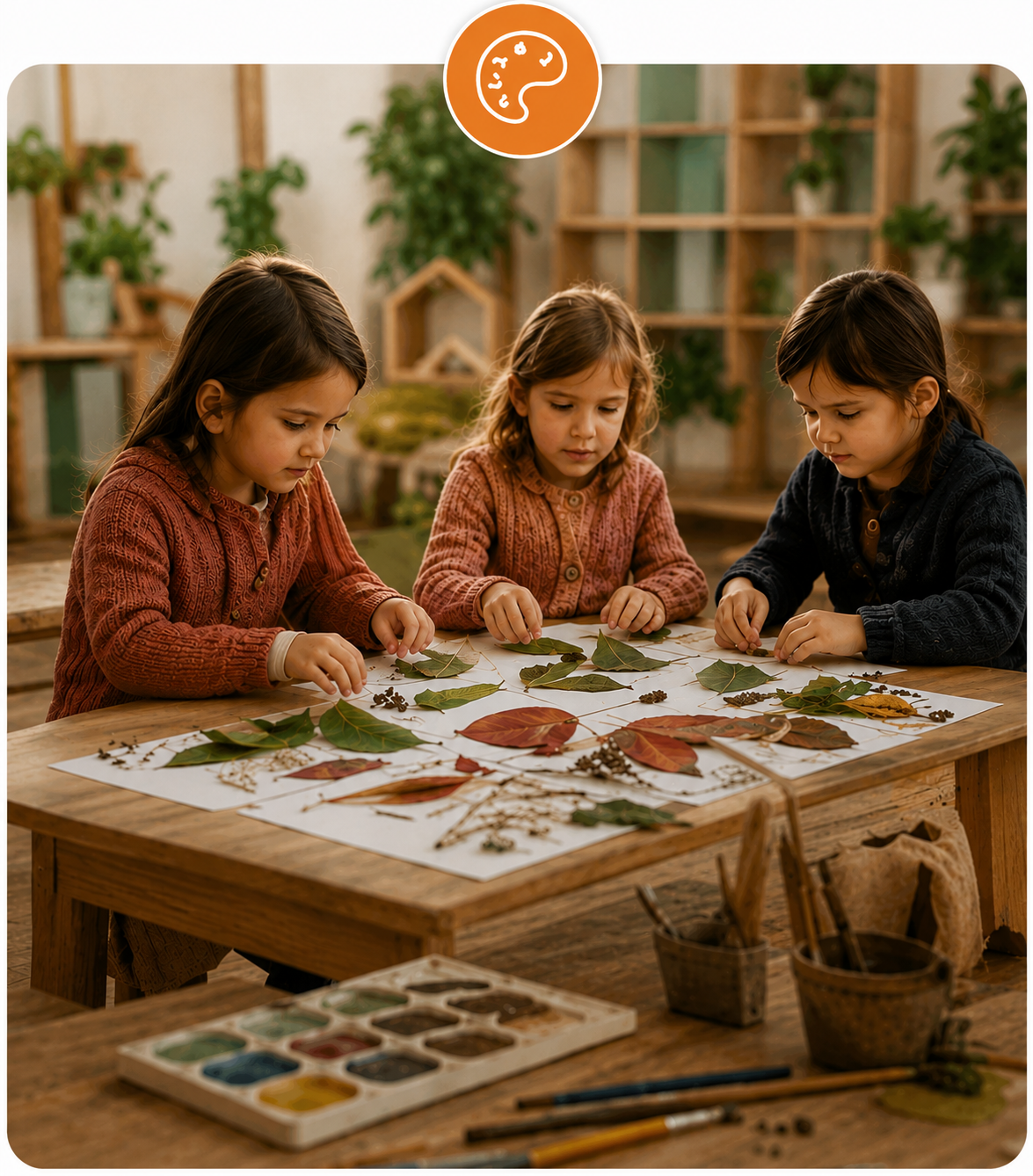 Çocuklar sanat projesinde